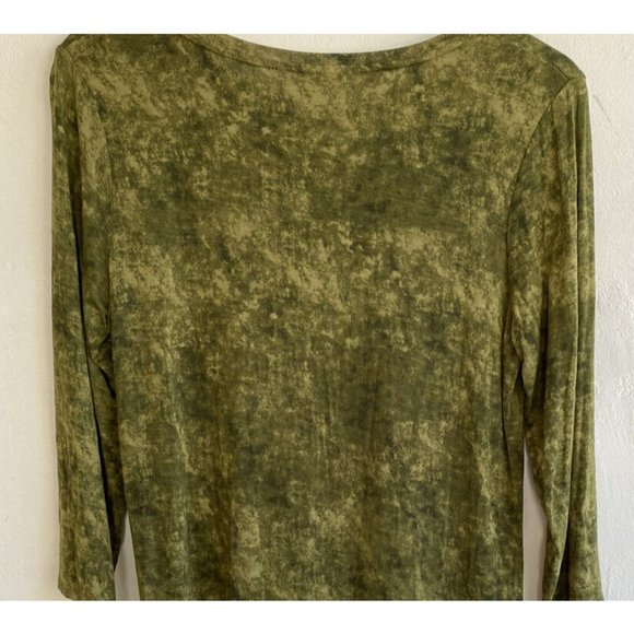 COPY - Logo Layers By Lori Goldstein Top Small Green 3/4 Sleeves Stretch Hi Low… - Picture 6 of 8